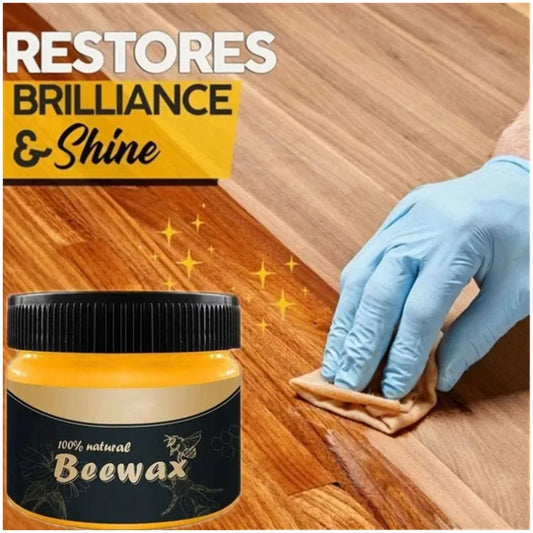 Beeswax Wood Polish & Conditioner – Natural Furniture Restorer, Wood Cleaner, Scratch Remover & Protector for Tables, Cabinets, Floors & Antiques