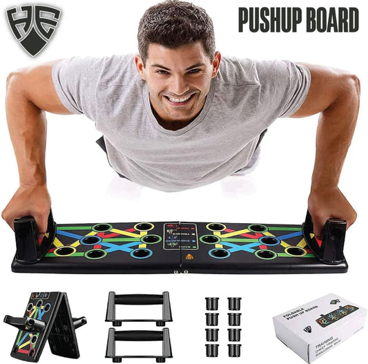 Foldable Push Up Board – Portable 9-in-1 Home Workout System for Chest, Arms, Shoulders & Back