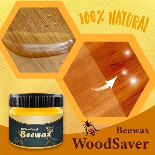 Beeswax Wood Polish & Conditioner – Natural Furniture Restorer, Wood Cleaner, Scratch Remover & Protector for Tables, Cabinets, Floors & Antiques